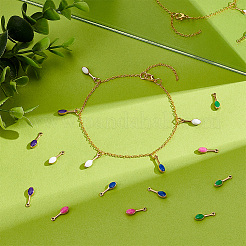 30Pcs 5 Colors 304 Stainless Steel Enamel Charms&nbsp;STAS-UN0040-35