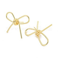 Bowknot Rack Plated Brass Stud Earrings for Women&nbsp;EJEW-Z051-10B-G