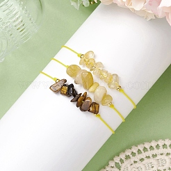 3Pcs 3 Styles Gemstone Braided Bead Bracelets&nbsp;BJEW-JB11146-02