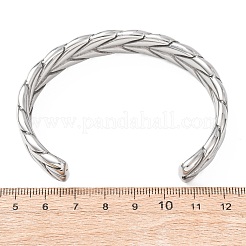 Retro 316 Surgical Stainless Steel Cuff Bangles&nbsp;BJEW-C142-14D-AS