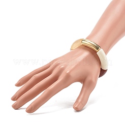 Chunky Curved Tube Beads Stretch Bracelet for Teen Girl Women&nbsp;BJEW-JB06991-01
