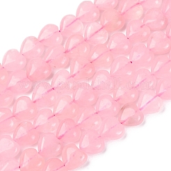 Heart Natural Rose Quartz Beads Strands&nbsp;G-G632-01