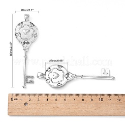 Tibetan Style Alloy Key Pendant Cabochon Bezel Settings&nbsp;X-PALLOY-J494-51AS