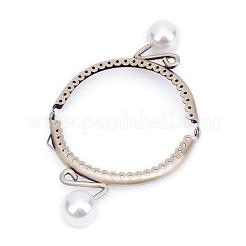 Iron Purse Frame Handle with Solid Color Acrylic Beads&nbsp;FIND-T008-209AB-C01