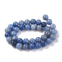Round Dyed & Heated Natural Blue Aventurine Beads Strands&nbsp;G-R254-10mm