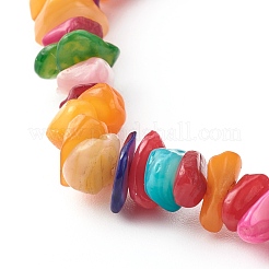 Natural Dyed Chip Shell Beads Stretch Bracelets&nbsp;BJEW-JB06395-02