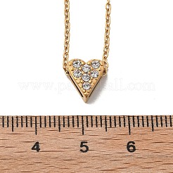 304 Stainless Steel Crystal Rhinestone Pendant Cable Chain Necklaces for Women&nbsp;LS-NJEW-C062-01A-G