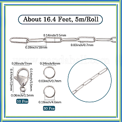 DIY 304 Stainless Steel Paperclip Chains Necklaces/Bracelets Making Kits&nbsp;DIY-SC0029-34