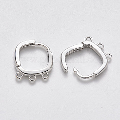 Brass Huggie Hoop Earring Findings&nbsp;KK-T049-14P-NF