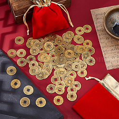 200Pcs 5 Styles Alloy Antique Copper Coins&nbsp;AJEW-FH0007-27