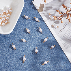 30Pcs ABS Plastic Imitation Pearl Round Connector Charms&nbsp;KK-WR0001-32