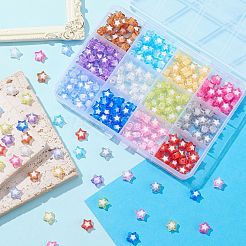 300Pcs 12 Colors Transparent Acrylic Beads&nbsp;TACR-CJ0001-63