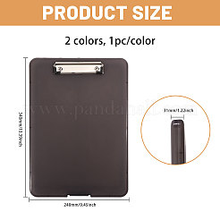 2Pcs 2 Colors Rectangle Plastic Clipboards&nbsp;AJEW-CA0005-57B