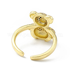 Clear Cubic Zirconia Bear Open Cuff Ring&nbsp;RJEW-H135-02G