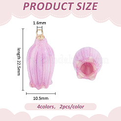 8Pcs 4 Colors Opaque Resin Pendants&nbsp;RESI-ME0001-52