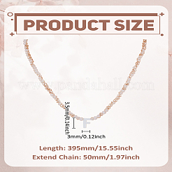 1Pc Glass Rondelle Beaded Necklaces&nbsp;NJEW-LP0007-23F