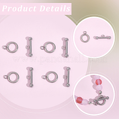 25Pcs 304 Stainless Steel Toggle Clasps&nbsp;STAS-BBC0009-60A