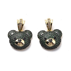 Brass Cubic Zirconia Pendants&nbsp;KK-G446-18G-02