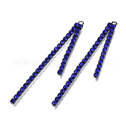 Rack Plated Brass Pave Rhinestone Chain Tassel Shape Big Pendants&nbsp;KK-N216-418-01B
