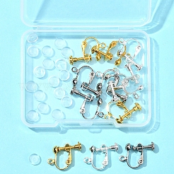 12Pcs 3 Colors Brass Screw On Clip-on Earring Findings&nbsp;KK-FS0001-29