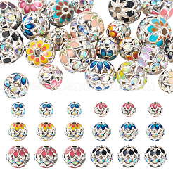 24Pcs 3 Styles Round Brass Rhinestone Beads&nbsp;KK-TA0003-25