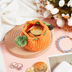 1Pc Tangerine Woolen Crochet Wallets&nbsp;AJEW-NB0005-93