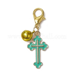 Cross Alloy Enamel Pendants Decorations&nbsp;HJEW-JM01075