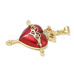 Brass Cubic Zirconia & Enamel Pendants&nbsp;KK-L253-24G-05