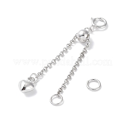 Rhodium Plated 925 Sterling Silver Ends with Chains&nbsp;STER-P050-05P