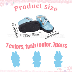 7 Pairs 7 Colors PVC Plastic Doll Shoes&nbsp;DIY-NB0015-83