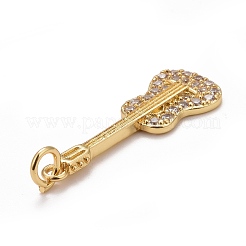 Rack Plating Brass Clear Cubic Zirconia Pendants&nbsp;KK-M229-42G