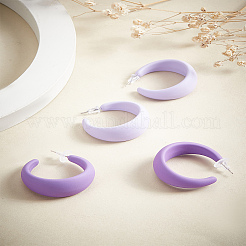 4 Pairs 2 Colors Acrylic C-Shaped Stud Earrings&nbsp;EJEW-LP0001-63