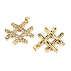Brass Micro Pave Cubic Zirconia Pendants&nbsp;KK-S526-21G-D