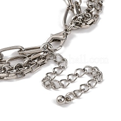 Alloy Multi Layered Necklaces for Women&nbsp;NJEW-U013-04P