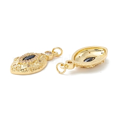 Rack Plating Brass Micro Pave Midnight Blue Cubic Zirconia Pendants&nbsp;KK-D073-08G