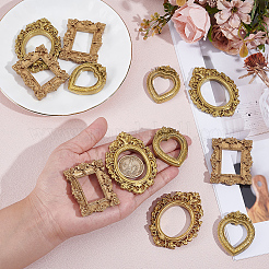 12Pcs 3 Styles Rectangle Oval Heart Resin Embossed Photo Frames&nbsp;AJEW-NB0007-78