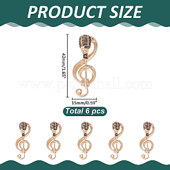 6Pcs Microphone Alloy Lapel Pins for Backpack Clothes&nbsp;JEWB-ME0001-15G