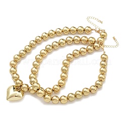 2Pcs 2 Styles Alloy Heart Pendant Necklaces Set&nbsp;NJEW-P319-02G