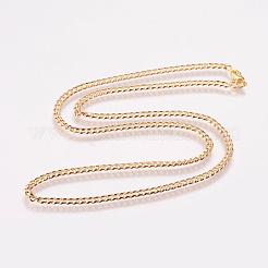 Eco-Friendly Rack Plating Brass Chain Necklaces&nbsp;MAK-J016-02G-A3.0-FF