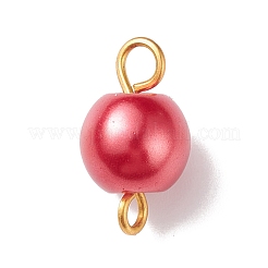 Glass Imitation Pearl Connector Charms&nbsp;PALLOY-JF01881-05