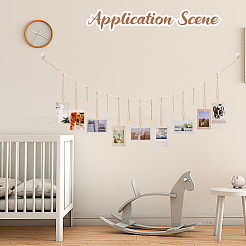 Wall Hanging Photo Display with Wooden Beads Garland&nbsp;AJEW-WH20011-54E