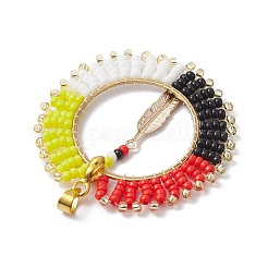 Bohemia Style Handmade Glass Seed Beads Pendants&nbsp;PALLOY-MZ00212