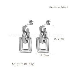 Stylish 304 Stainless Steel Irregular Rectangle Dangle Stud Earrings&nbsp;BP9189