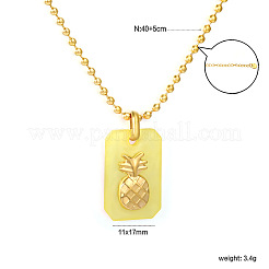 304 Stainless Steel Rectangle with Fruit Pendant Ball Chain Necklaces&nbsp;WGDAD40-03