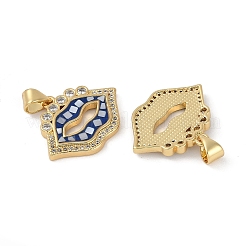 Rack Plating Brass Micro Pave Clear Cubic Zirconia Pendants&nbsp;KK-U032-23G