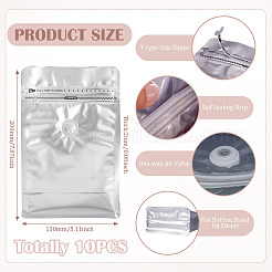 10Pcs BOPP and Aluminized PET and PE Resealable Coffee Zipper Bags with Valve&nbsp;ABAG-TA0001-93E