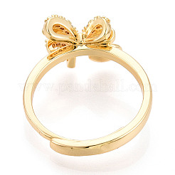 Bowknot Brass Micro Pave Cubic Zirconia Cup Peg Ring Settings&nbsp;KK-N274-25G