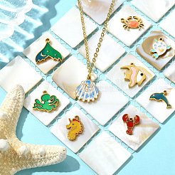 9Pcs 9 Styles 304 Stainless Steel Enamel Pendants&nbsp;STAS-CJ0003-25