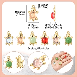 24Pcs 6 Colors Acrylic Alloy Pendants&nbsp;FIND-FS0003-29