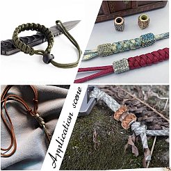 6Pcs 6 Style Outdoor EDC Tool Titanium Brass Parachute Rope European Beads&nbsp;FIND-NB0004-98